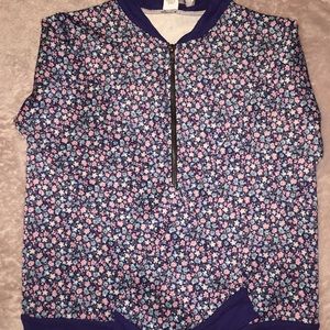 Girl’s floral sweater jacket